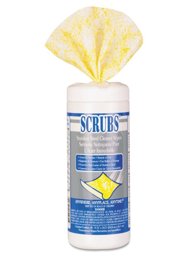 SCRUBS 91930 Stainless Steel Cleaner Towels, 9 3/4 x 10 1/2, 30/Canister - Image 1