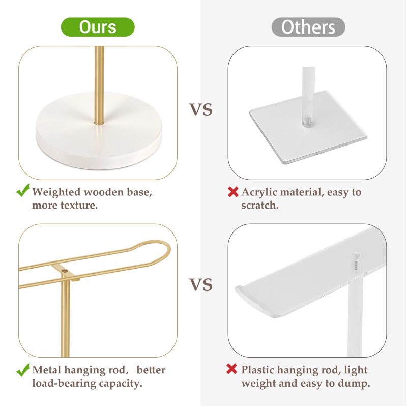 Dahey حامل رباط الرأس المعدني من داهاي - منظم رباط الرأس وعرض الحلقات، منظم حديث لملحقات الشعر، تخزين أربطة الشعر، الأساور، الباندات، ديكور غرفة السكن الجامعي للنساء والفتيات، ذهبي - Image 5