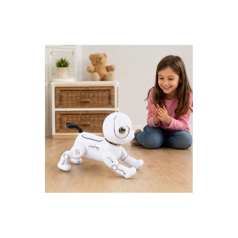 Remote Control Robot Dog Toy for Children, White Smart Interactive Puppy with Controller | Motion Drive - Image 4