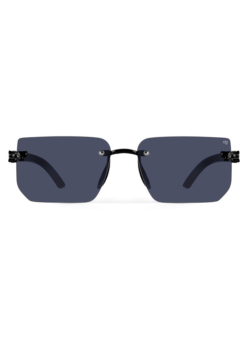 Woggles Fred Black Rimless Rectangle Sunglasses  - Image 4