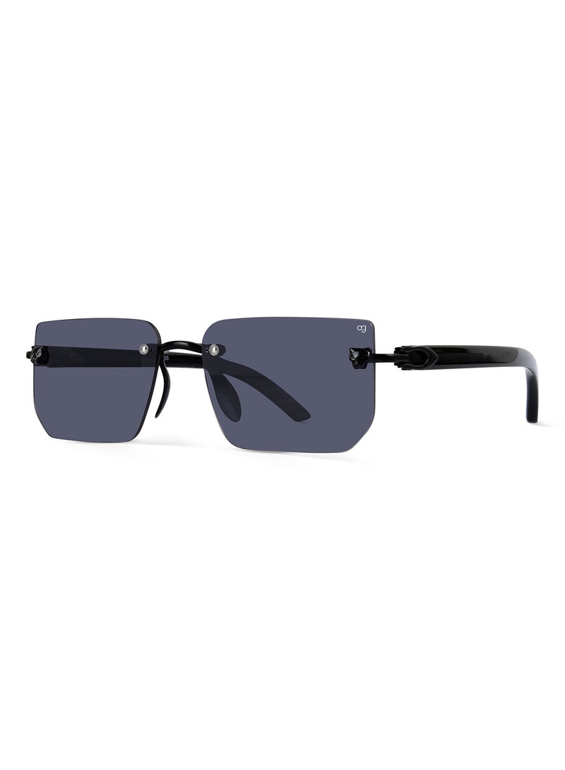 Woggles Fred Black Rimless Rectangle Sunglasses  - Image 5
