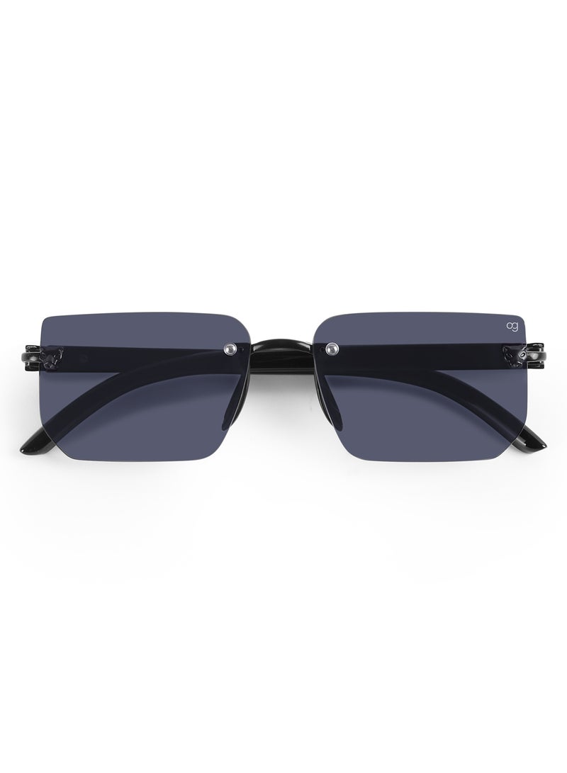 Woggles Fred Black Rimless Rectangle Sunglasses  - Image 3
