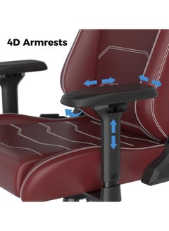 DXRacer DXRacer 1238S Master Series Gaming Chair, Microfiber Leather, 4D Armrests, Multi-functional Tilt, 3" Casters, High Density Mold Shaping Foam, 220lbs Recommended Weight, Red | DMC-I238S-R-A3  - Image 5