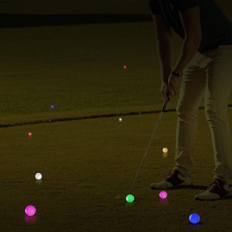 THIODOON Glow in The Dark Golf Balls Light up Led Golf Balls Night Golf Gift Sets for Men Kids Women 6 Pack (6 Colors in one) - Image 5