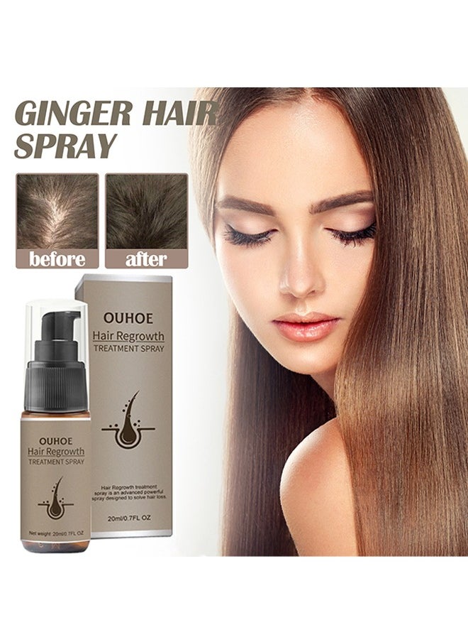 OUHOE - Hair Regrowth Treatment Spray,Ginger Hair Thickening Spray Anti-Hair Loss Firming Nourishing Strong and Thick Hair, Treatment Hair Growth Essence, Dense Hair Regeneration Spray, Suitable for Men and Women(20ml/0.7fl.oz) - Image 1
