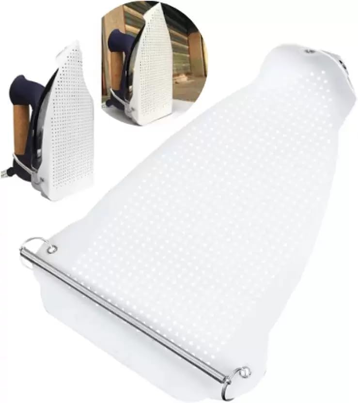 Ji and Ja Ironing Shoe Cover Ironing Accessories Iron Soles Aluminum Material Electric Iron Assistant Tool Safe Slip on for Electric Iron Sole Quick Install Cover Most Standard Size Iron - Image 4