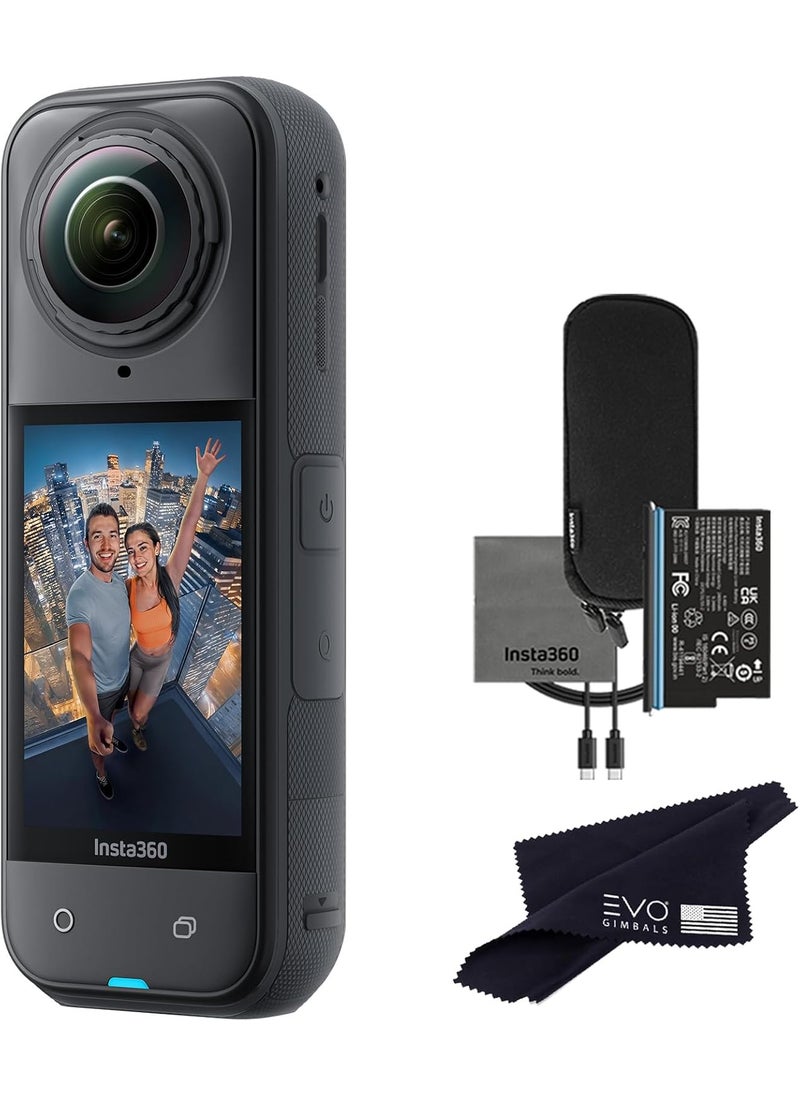Insta360 Insta360 X5  Waterproof 360 Action Camera with 1128 Sensors 8K 360 HDR Video 72MP Photo 4K60fps SingleLens Enhanced Low Light Performance UserReplaceable Upgraded Lenses 25 Touchscreen  - Image 1