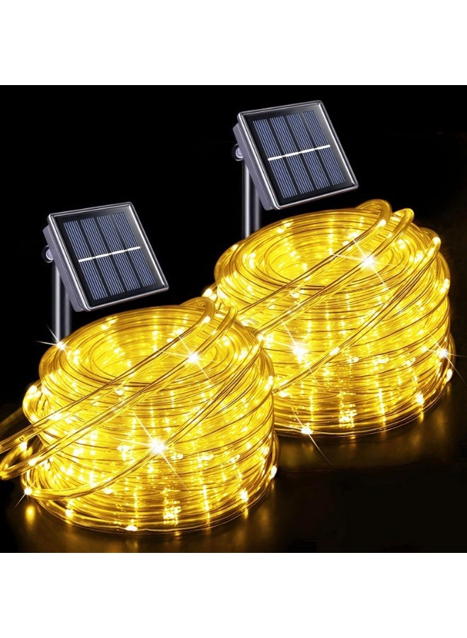 مودي سلسلة مصابيح سلكية ذهبية بطول 20 مترًا - سلسلة مصابيح LED خارجية طويلة 200 مصباح ليد مع جهاز تحكم عن بُعد و8 أوضاع إضاءة - تصميم مقاوم للماء - Image 2