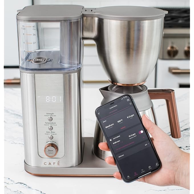 Renewed Caf Specialty Drip Coffee Maker | 10-Cup Insulated Thermal Carafe | WiFi Enabled Voice-to-Brew Technology | Smart Home Kitchen Essientials | SCA Certified, Barista-Quality Brew | Stainless Steel (Renewed) | 10 cup insulated thermal carafe, WiFi voice to brew technology, SCA certified barista quality, precision temperature control - Image 3