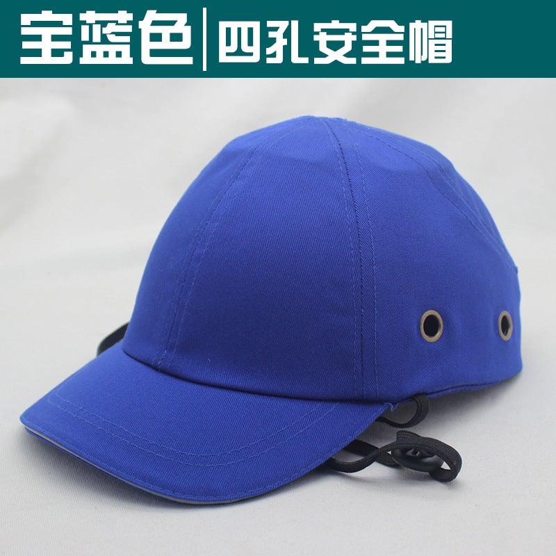 Four-Hole Anti-Smashing Site Work Summer Brim Safety Cloth Cap Protection Light Baseball Helmet Worker Welder - Image 1