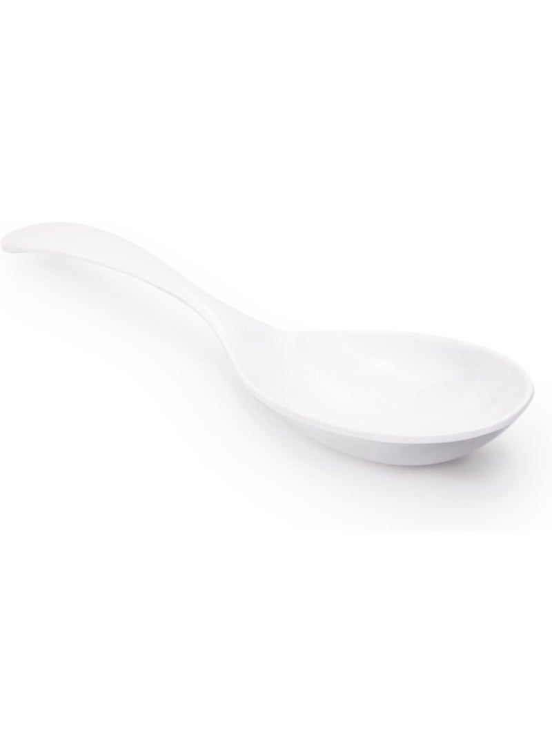 شالو ملعقة تقديم مستديرة وضحلة، 25 سم، أبيض – ملعقة تقديم كبيرة وأنيقة للأرز، الكاري، السلطات والأطباق الجانبية – أدوات تقديم متينة وخفيفة الوزن للمطبخ والمائدة - Image 5