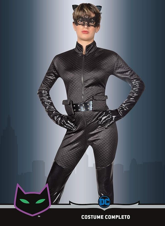 Ciao Catwoman Adult Costume Size S | Official DC Comics Villain Cosplay Outfit with Jumpsuit, Cape & Belt - Image 3