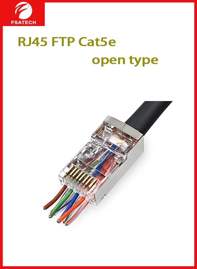 FSATECH 100 قطعة في علبة RJ45 FTP Cat5E 1U موصل 8P8C شبكة إيثرنت CAT5E موصل كابل الشبكة المعياري - Image 3