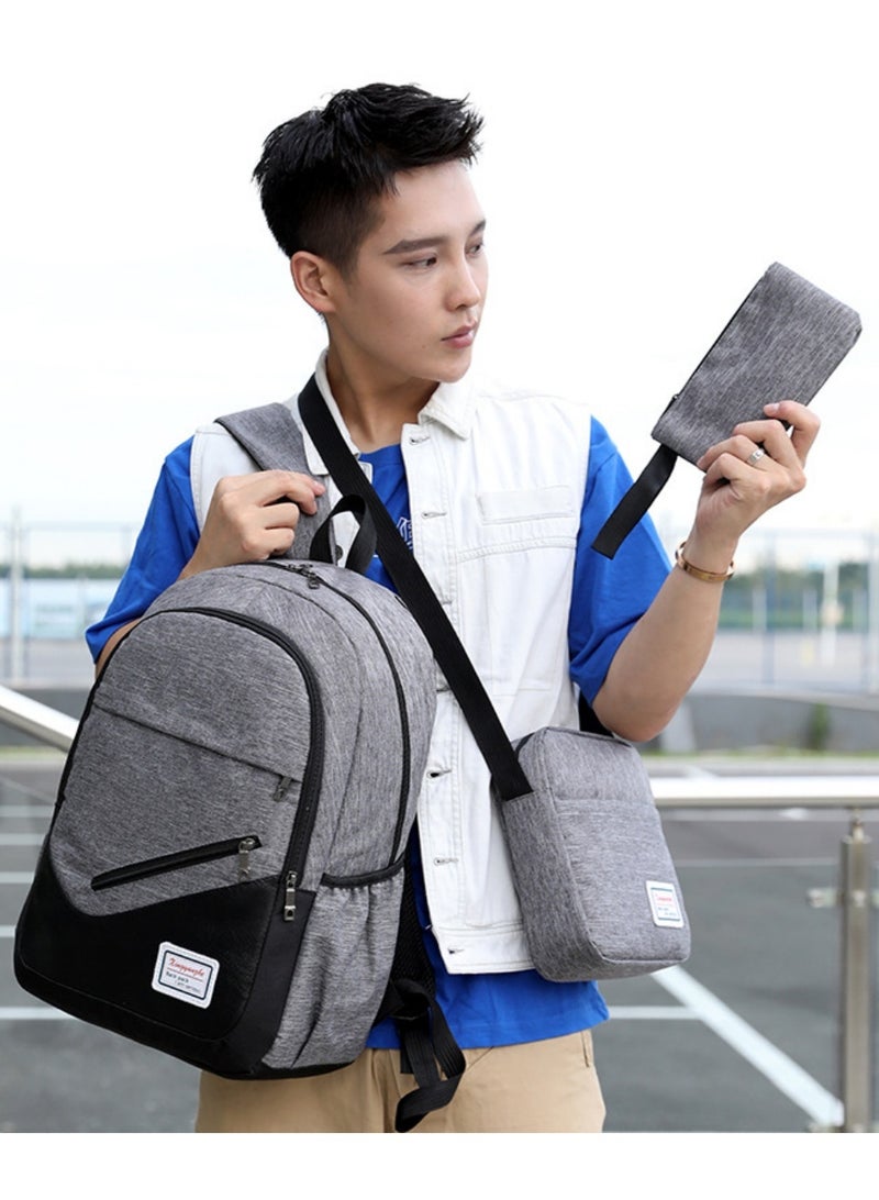 3-Piece Backpack Waterproof Travel Shoulder Bag School Bag Handbag Laptop Bag for Women, Boys, Leisure, Work, Travel Backpack，Bag Sets Three-Piece Anti-Theft Backpack Men Women Casual Backpack Travel Laptop Backpack School Bag Waterproof - Image 4