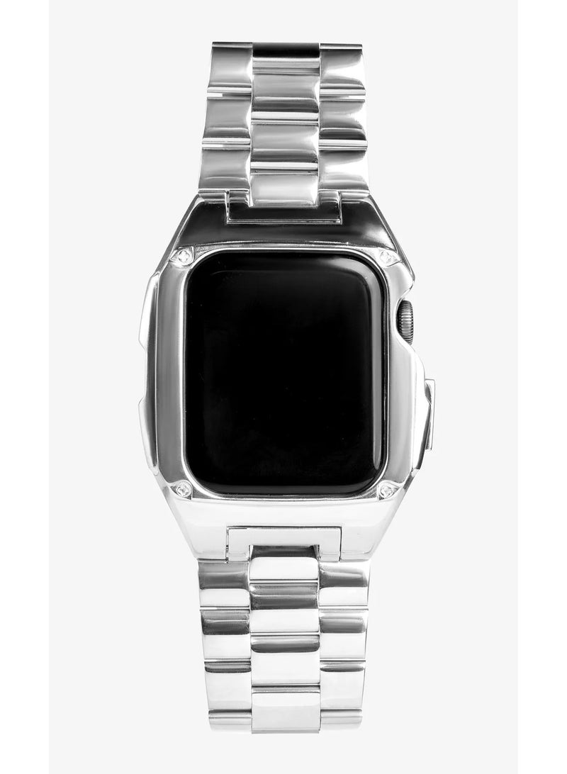 جرين ليون ساعة Significato بسوار من الفولاذ مقاس 45 مم / هيكل خارجي من الفولاذ 316 / سهلة التركيب / تدعم تخطيط القلب - فضي - Image 1