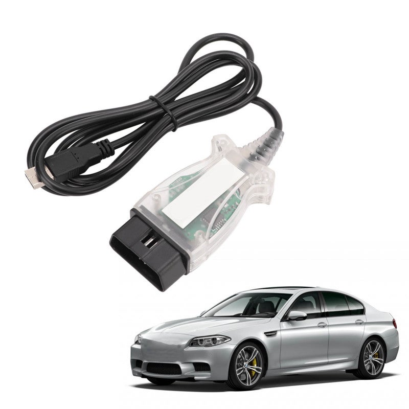 K+DCAN Cable with Switch USB Interface OBD2 Diagnostic Tool for E60 E61 E81 E70 E83 E87 E90 E91 E92 E93 - Full Diagnostic with D-CAN Protocol - ABS Material for Car 1998-2008 - Image 1