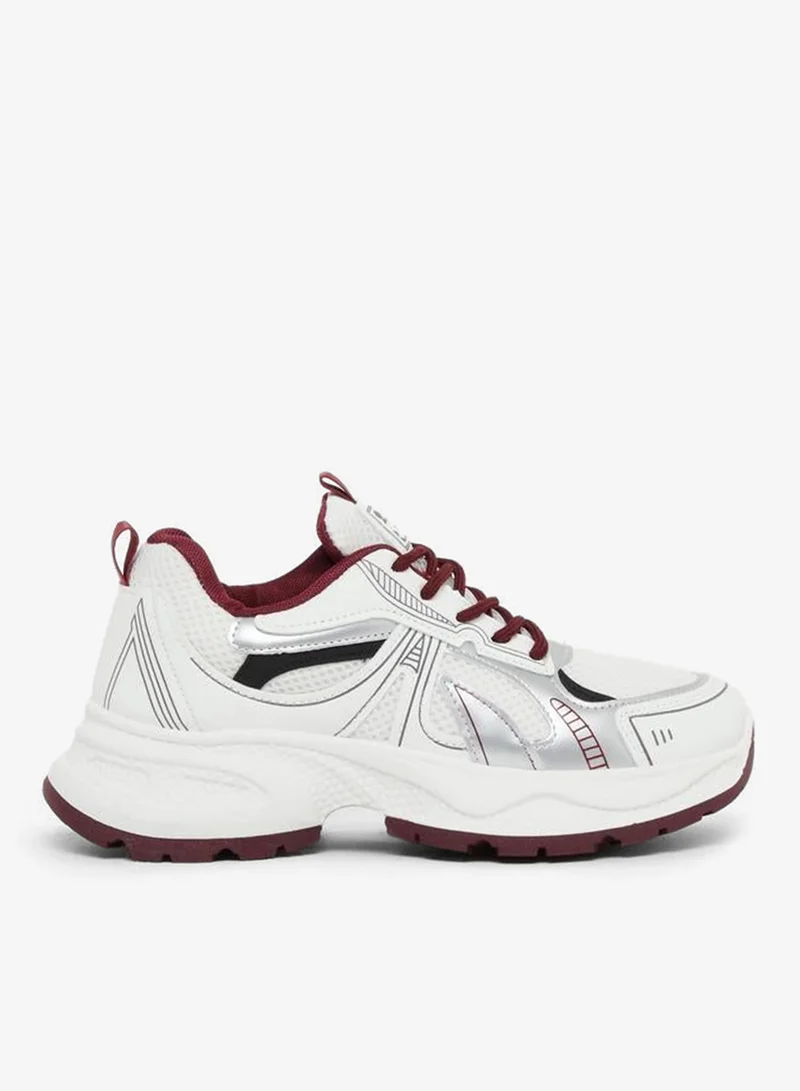 ستايلي اكتيف ستايلي سنيكرز دائري برباط وكعب سميك مع شريط خلفي