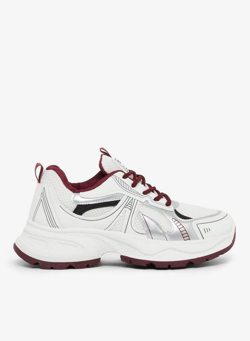 ستايلي اكتيف ستايلي سنيكرز دائري برباط وكعب سميك مع شريط خلفي - Image 2