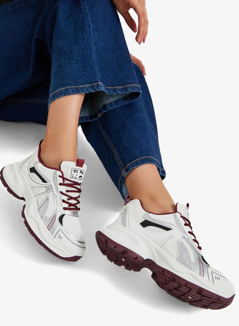 ستايلي اكتيف ستايلي سنيكرز دائري برباط وكعب سميك مع شريط خلفي - Image 1