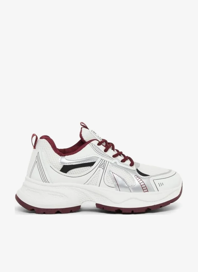 ستايلي اكتيف ستايلي سنيكرز دائري برباط وكعب سميك مع شريط خلفي