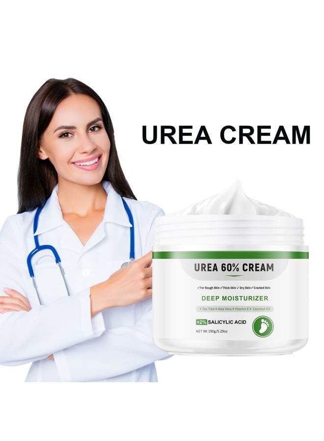 YAFUSIPE Urea Cream 60 Percent For Feet Maximum Strength Plus Salicylic Acid 2%, Tea Tree Foot Lotion For Dry Feetcracked Heels Treatment Athletes Foot Cream Intensive Repair Foot Moisturizer Care 5.29oz - Image 4