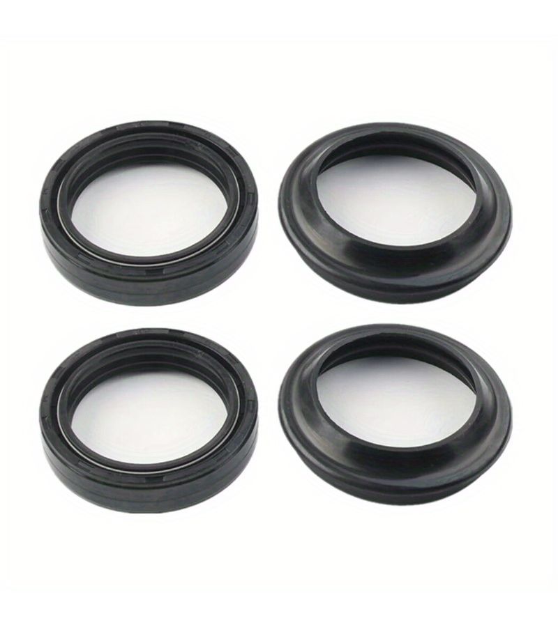 Motorcycle Front Fork Oil Seal Set 37x50mm Dust Proof Universal 4pcs - Image 5