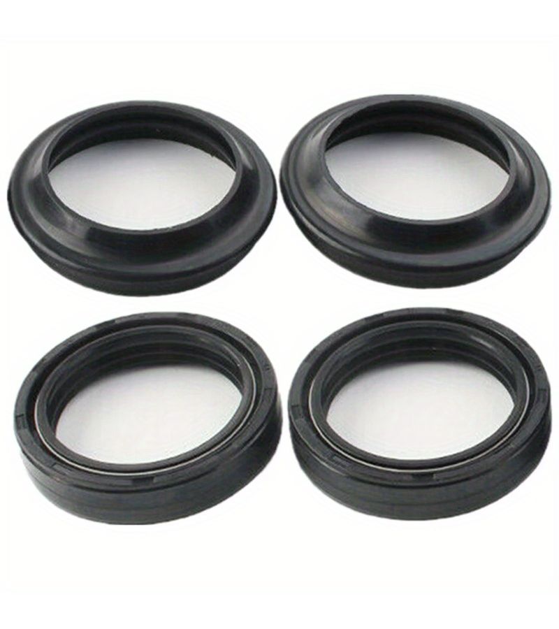 Motorcycle Front Fork Oil Seal Set 37x50mm Dust Proof Universal 4pcs - Image 4