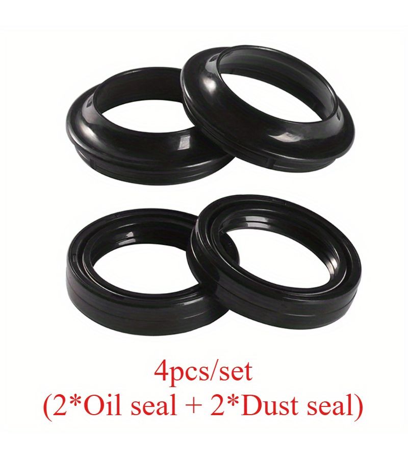 Motorcycle Front Fork Oil Seal Set 37x50mm Dust Proof Universal 4pcs - Image 3