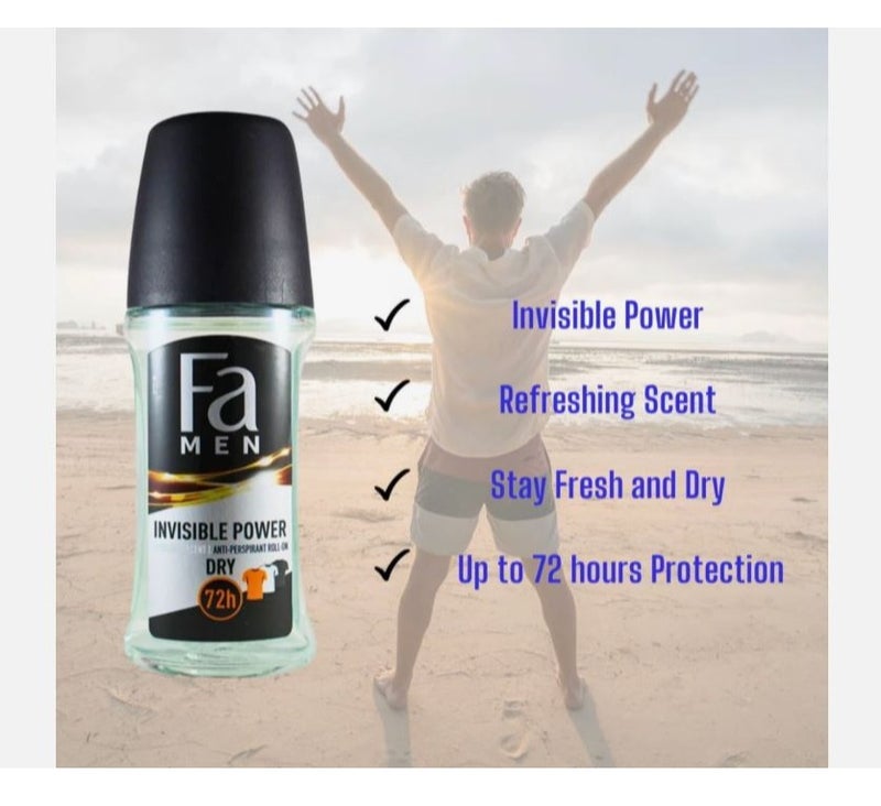 Fa Roll On Invisible Power Antiperspirant Roll-On 50ml, Pack of 2 - Image 2