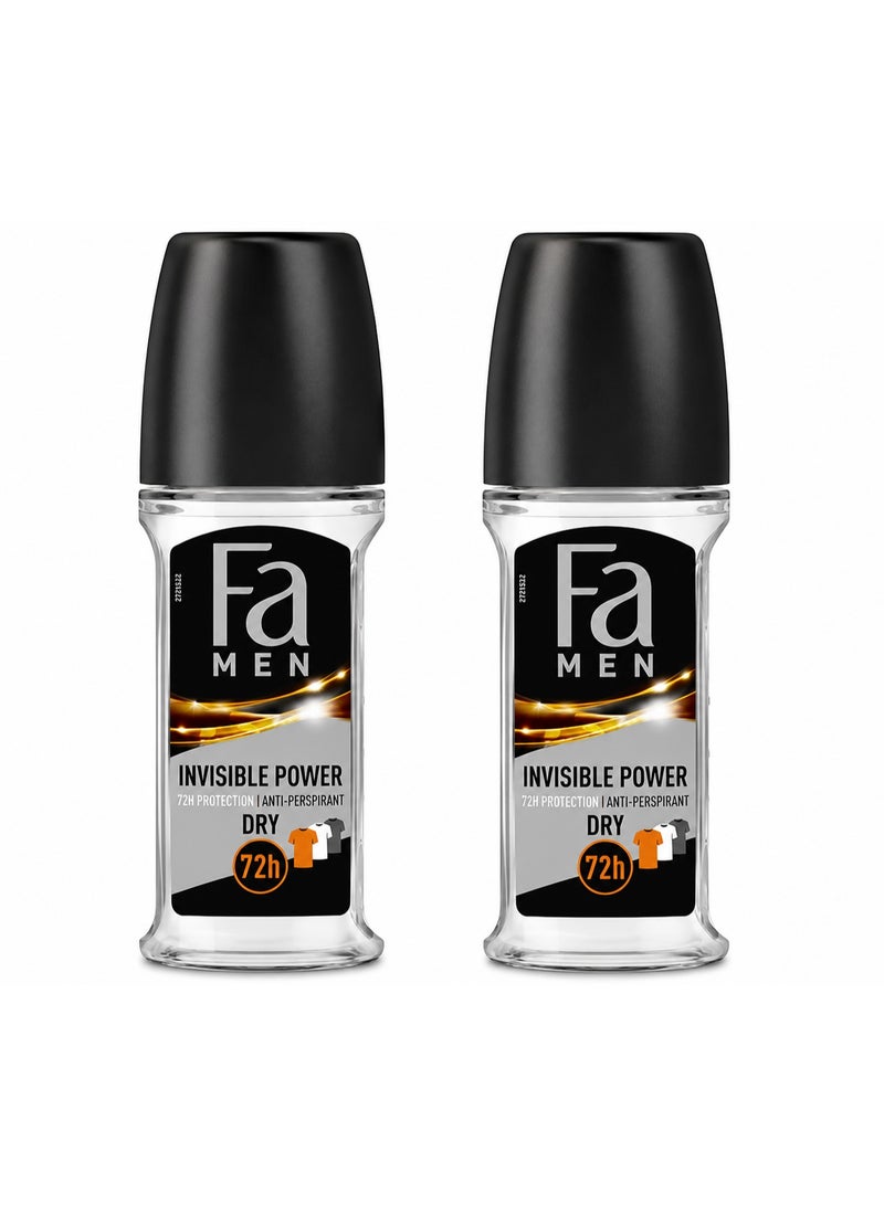 Fa Roll On Invisible Power Antiperspirant Roll-On 50ml, Pack of 2 - Image 1