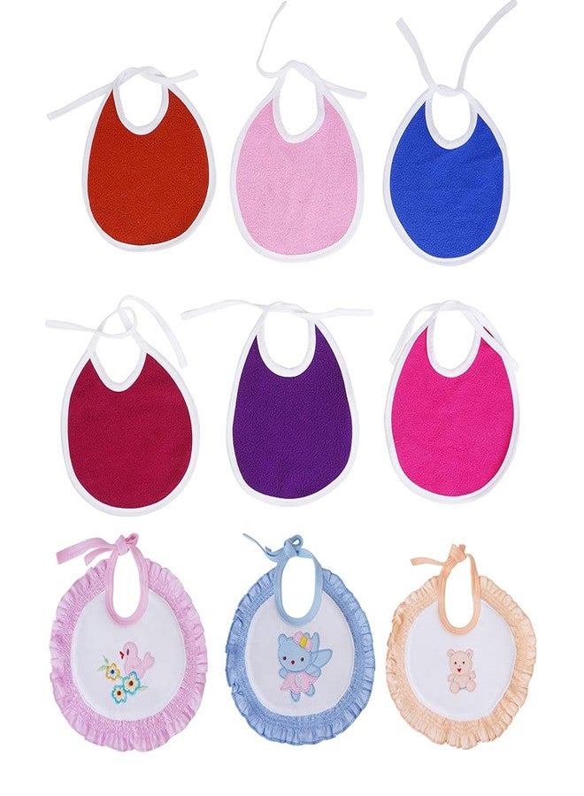 MW PRINTS Soft Cotton Printed Baby Bibs Apron For Babies (Pack of 9 Bibs) - Image 1