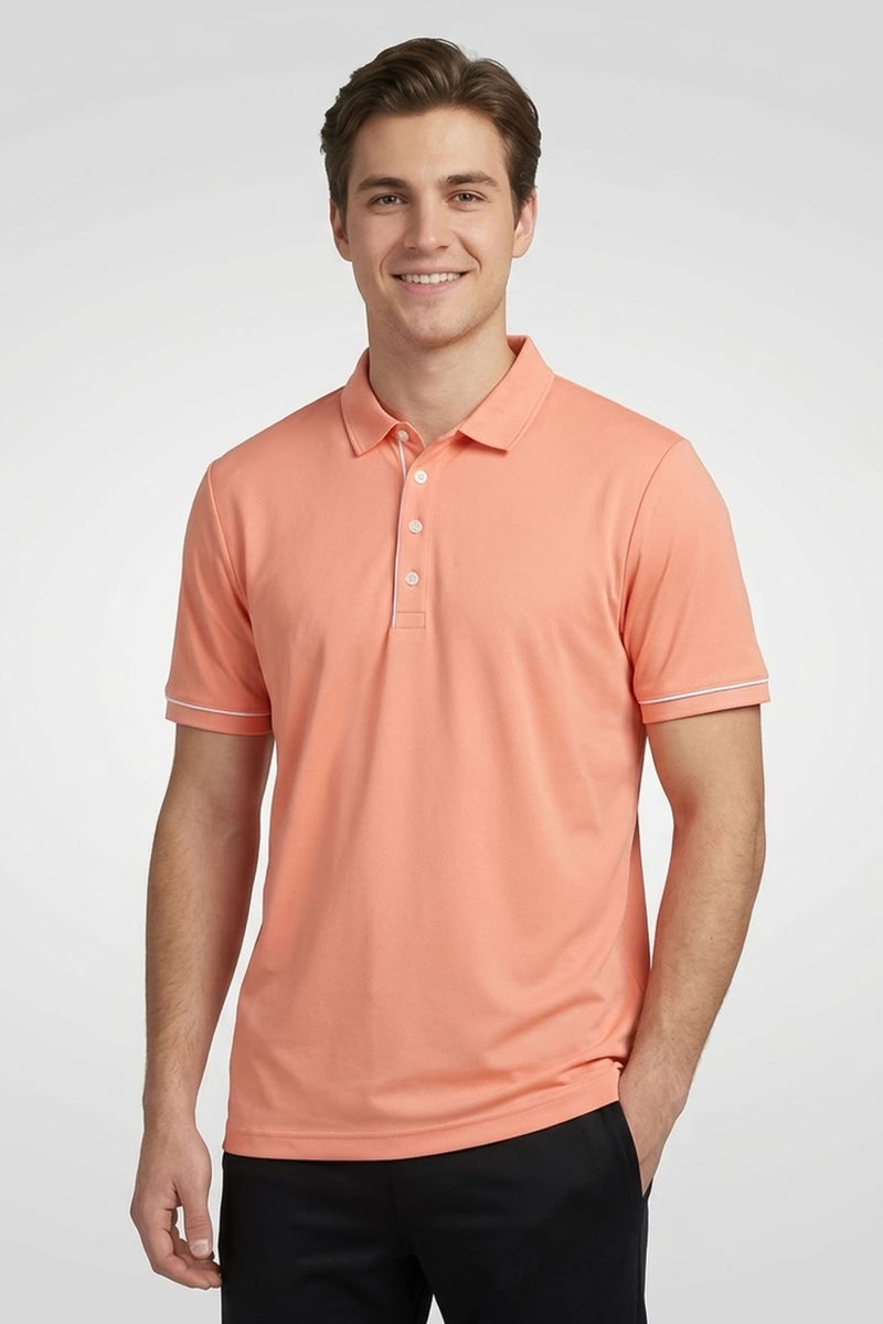 Ping Men Sportswear Fit Short Sleeve Outdoor Polo Shirt, Orange - Image 1