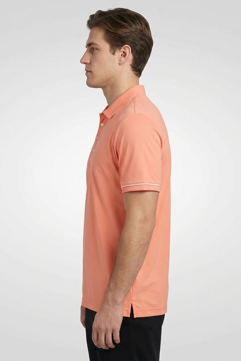 Ping Men Sportswear Fit Short Sleeve Outdoor Polo Shirt, Orange - Image 3