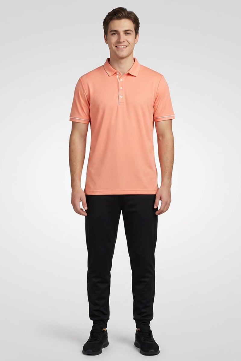 Ping Men Sportswear Fit Short Sleeve Outdoor Polo Shirt, Orange - Image 2