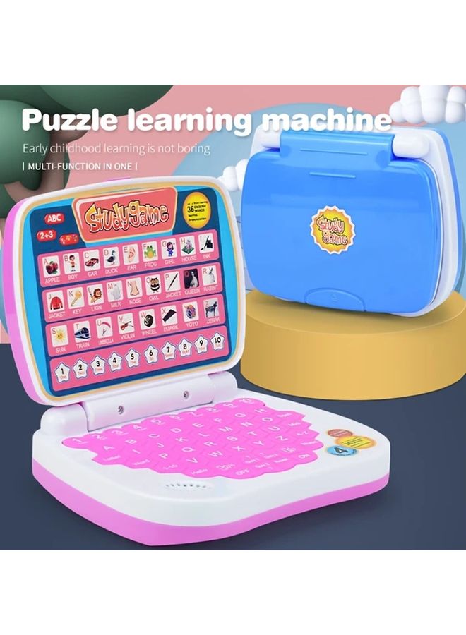 Blue Kids Laptop Educational Toy For Letters Numbers Math Music Age 3 Up - Image 2