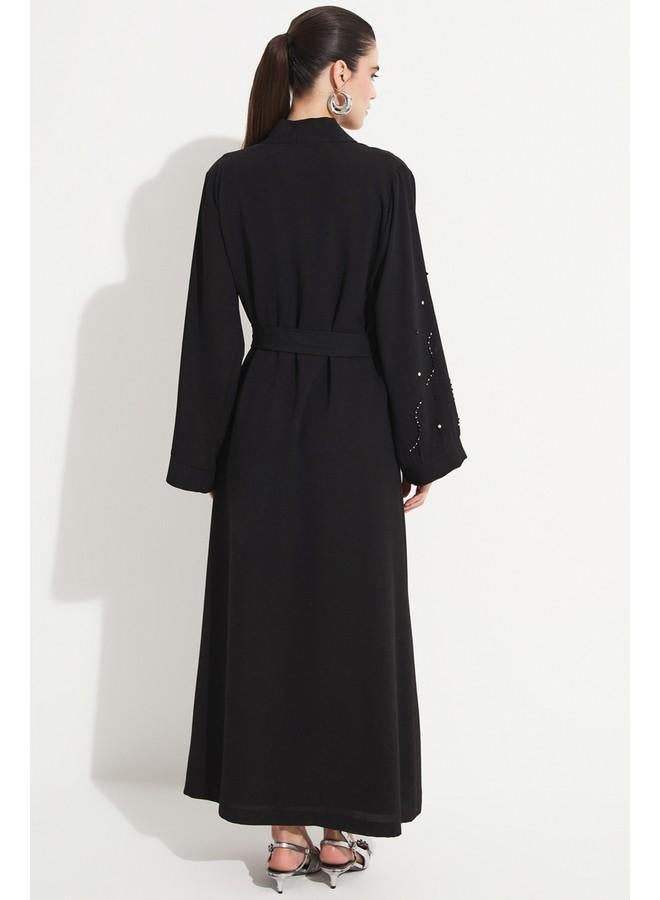 جون عباية جين ستون فلوى أسود - Image 5