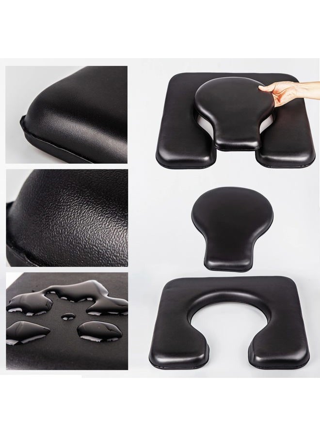 MINIVON PU Commode Chair Cushion Universal Fit, Thick Sponge Padded Soft Pad for Bedside Commode Seat Toilet Chair, Waterproof Cover Shower Seat Wheelchair, U Shape C Shape for Elderly - Image 4