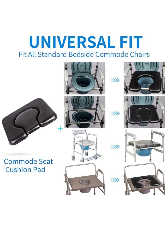 MINIVON PU Commode Chair Cushion Universal Fit, Thick Sponge Padded Soft Pad for Bedside Commode Seat Toilet Chair, Waterproof Cover Shower Seat Wheelchair, U Shape C Shape for Elderly - Image 5