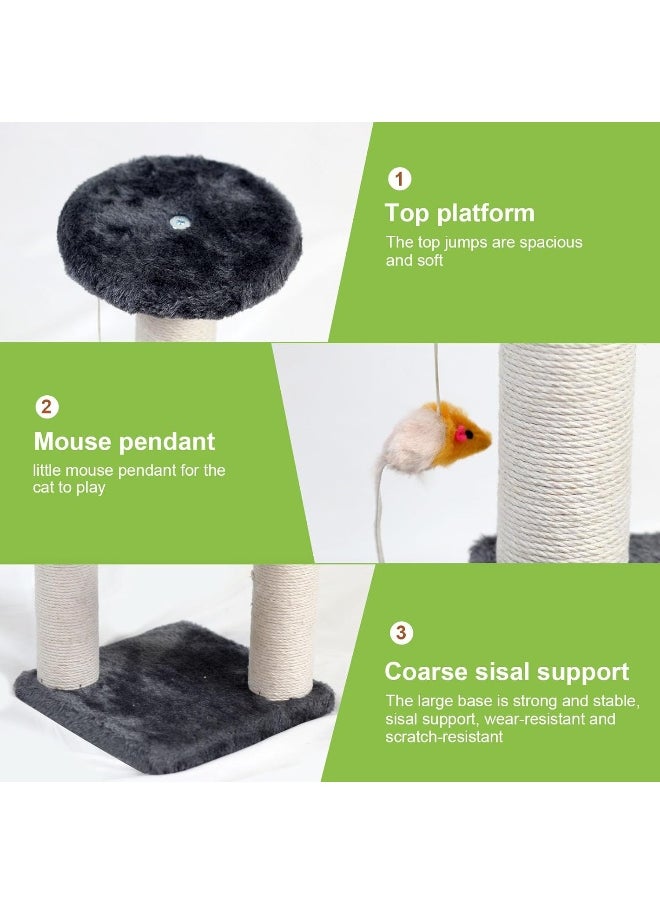 SKY-TOUCH Cat Tree, 2-layer Cat Tree Tower, Cat Condo with Sisal Scratching Post, Rest Activity Center Cat Climbing Tree With Toys, Sisal Posts (45×21×21cm）  - Image 4