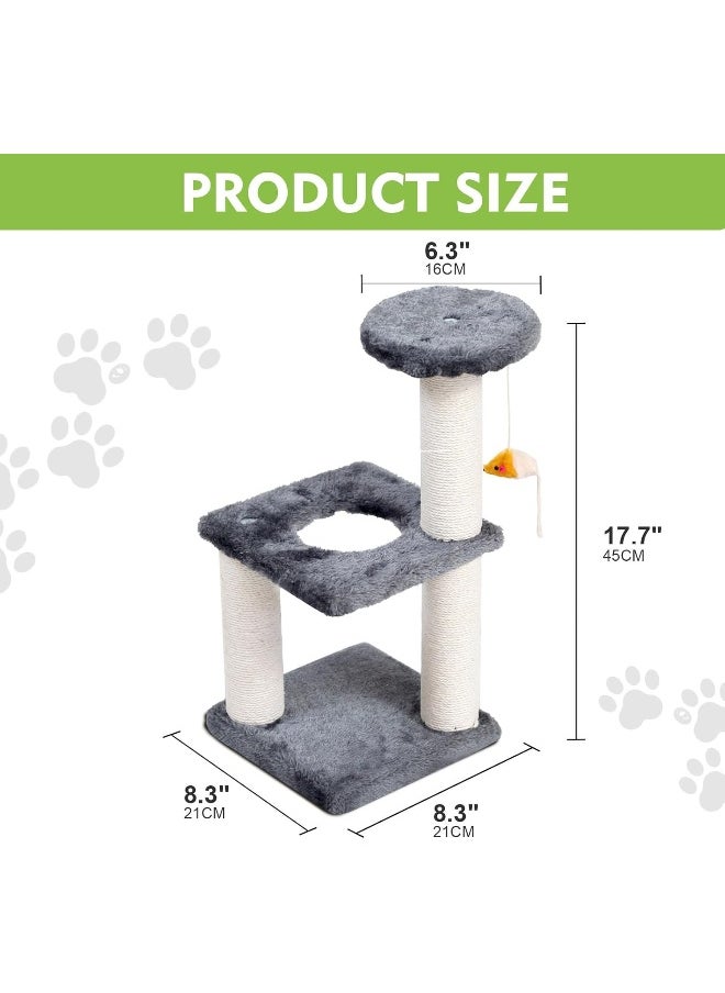 Cat Tree, 2-layer Cat Tree Tower, Cat Condo with Sisal Scratching Post, Rest Activity Center Cat Climbing Tree With Toys, Sisal Posts (45×21×21cm） - pzsku/ZF452A7D03F934F3A3BB4Z/45/_/1725966548/71d3ada6-5ff9-4973-a0eb-bd4f7eec9e2f