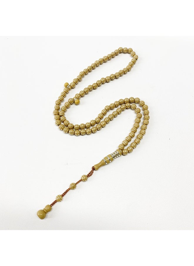 NIBEMINENT 99 Muslim Prayer Beads Yellow/7mm  - Image 1