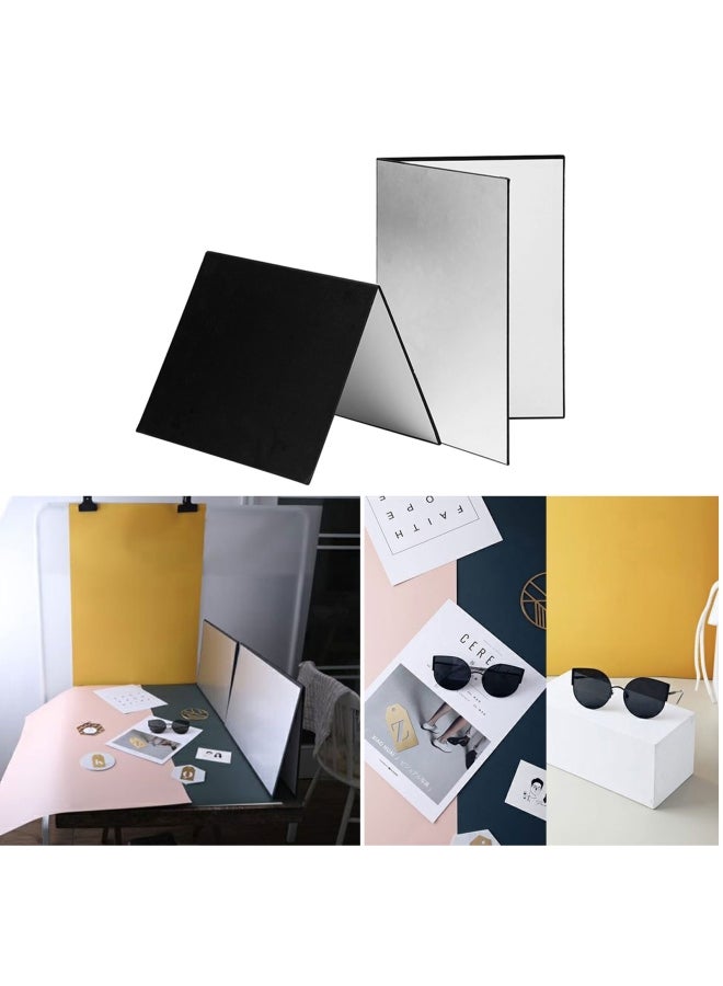 إسكدنيا طقم موزع عاكس للضوء للتصوير الفوتوغرافي من الورق المقوى مكون من 3 قطع فضي / أسود / أبيض - Image 5