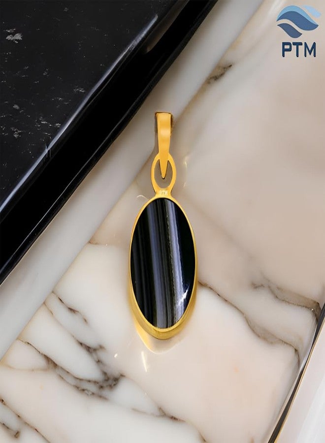 Ptm Natural Sulemani Hakik 3.25 Ratti or 3 Carat Astrological Certified Gemstone Panchdhatu/5 Metals 22k Gold Plated Pendant for Men & Women -fba3325 - Image 2