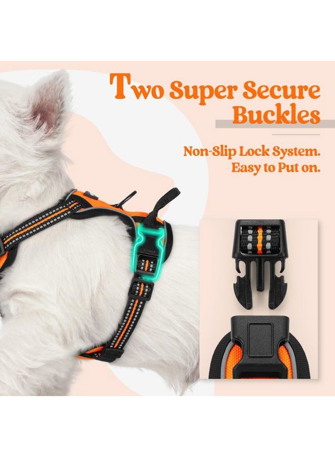 Rabbitgoo Dog Harness No Pull with 2 Leash Clips, Adjustable Soft Padded, Reflective Oxford No Choke Pet Vest with Easy Control Handle for Puppy, Orange,XS - Image 4