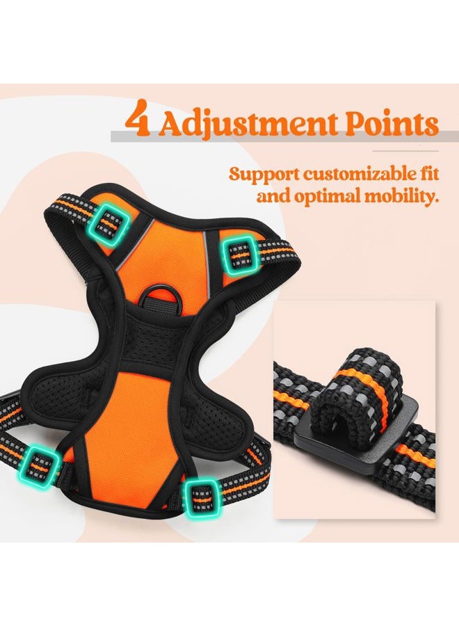 Rabbitgoo Dog Harness No Pull with 2 Leash Clips, Adjustable Soft Padded, Reflective Oxford No Choke Pet Vest with Easy Control Handle for Puppy, Orange,XS - Image 5
