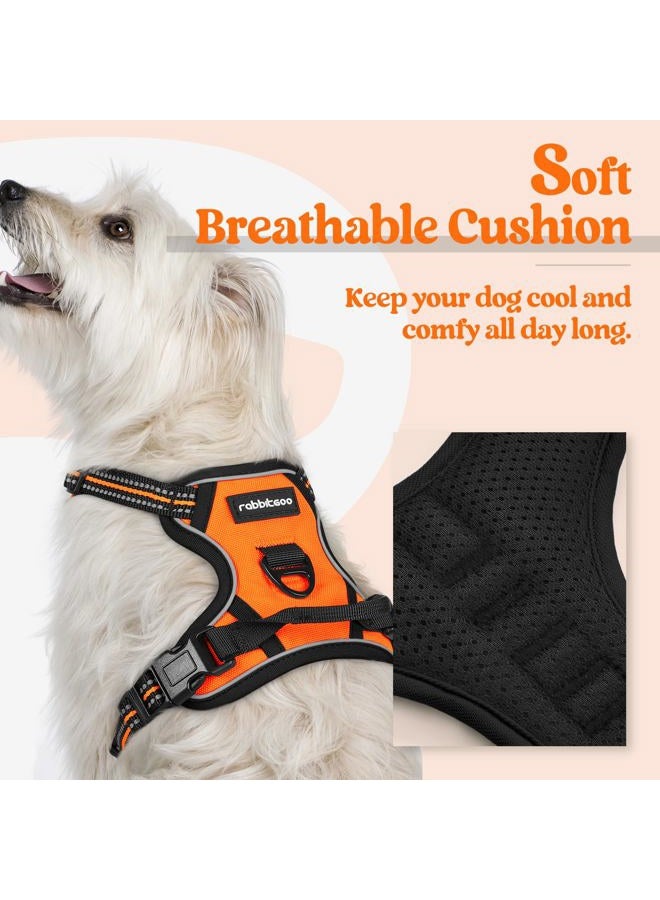 Rabbitgoo Dog Harness No Pull with 2 Leash Clips, Adjustable Soft Padded, Reflective Oxford No Choke Pet Vest with Easy Control Handle for Puppy, Orange,XS - Image 3