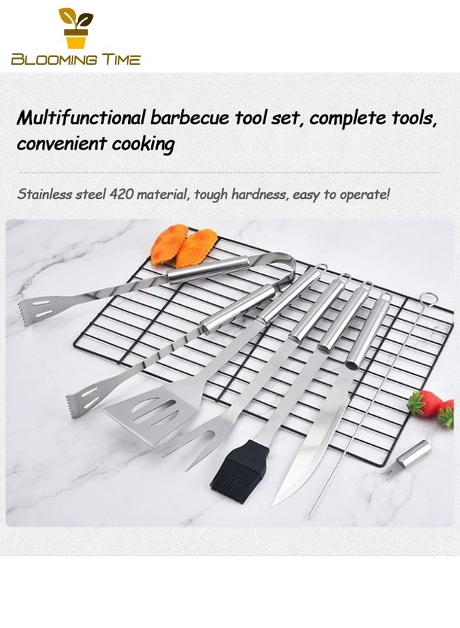 بلومنغ تايم 26 قطعة الفولاذ المقاوم للصدأ شواء الألومنيوم مجموعة صناديق الخبز سكين ، شوكة ، فرشاة مجرفة في الهواء الطلق المحمولة الشواء أداة شوي مزيج مجموعة - Image 4