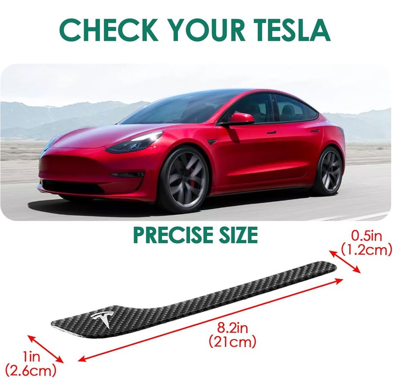 ONKENTET 4PCS Door Handle Cover Compatible with Tesla Model 3 (2019-2025) Highland Model Y (2020-2026) Juniper Real Carbon Fiber 3D Sticker Wrap Covers Exterior Trim Door Sill Protector Accessories (Black) - Image 3