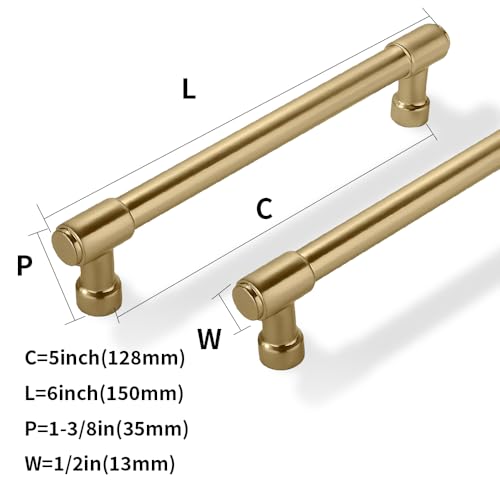 ZAUYX Solid Heavy Duty Jasper Pulls - 10 Pack Champagne Bronze Cabinet Pulls - 5 Inch Hole Centers for Kitchen Cupboard Handles and Bathroom - Image 2