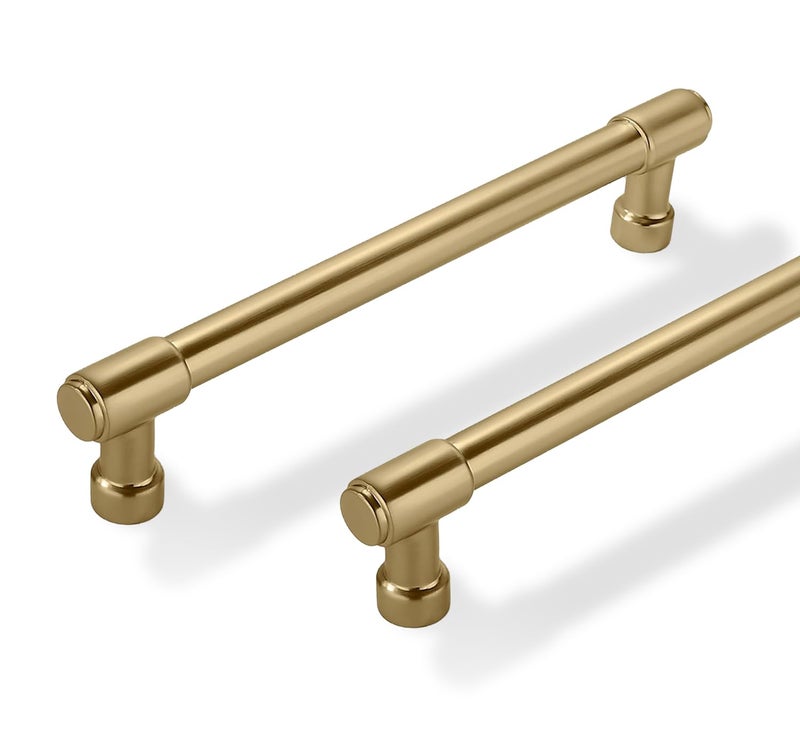 ZAUYX Solid Heavy Duty Jasper Pulls - 10 Pack Champagne Bronze Cabinet Pulls - 5 Inch Hole Centers for Kitchen Cupboard Handles and Bathroom - Image 1